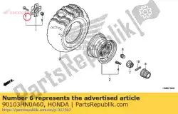 Here you can order the bolt, wheel, 10x32 from Honda, with part number 90103HN0A60: