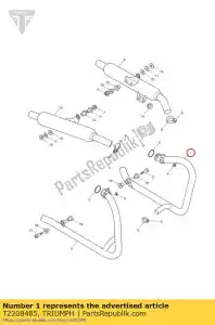 Triumph T2208485 escape bend lh - Lado direito