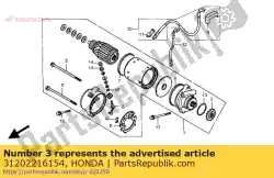 Aqui você pode pedir o roda dentada, motor de partida (13t) em Honda , com o número da peça 31202216154:
