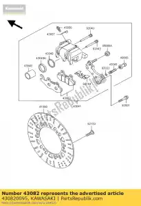 Kawasaki 430820095 pad-assy-brake, fr, rh - La partie au fond