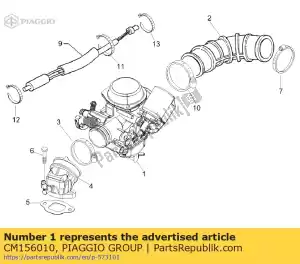 Piaggio Group CM156010 carburador cpl. cvek27 2707 - Lado inferior