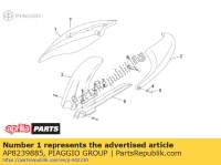 AP8239885, Aprilia, carénage arrière droit, gris / bleu, Utilisé