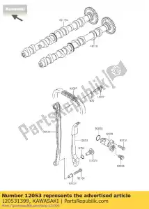 Kawasaki 120531399 guide-chain,rr - Bottom side