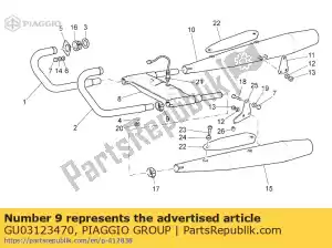 Piaggio Group GU03123470 hose clamp - Bottom side