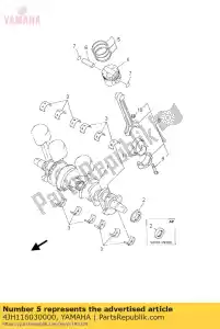 yamaha 4JH116030000 piston ring set (std) - Bottom side