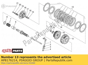 aprilia AP8176214 gevoerde koppelingsplaat 8 pz. - Bovenkant