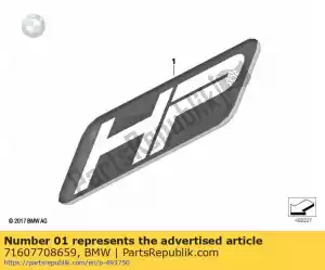 bmw 71607708659 etykieta hp - 9 mm - Dół