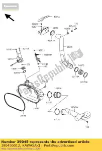 Kawasaki 390450012 duct-assy, ??snorkel, en - Lado inferior