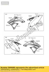 patroon, lijkwade, upp, rh van Kawasaki, met onderdeel nummer 560690900, bestel je hier online: