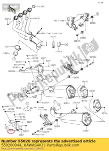 kawasaki 550200944 bewaker, lh zx1400fef - Onderkant