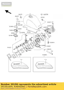 kawasaki 391561699 almofada, tanque de combustível zr1100-a6 - Lado inferior