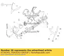 Aquí puede pedir kit de soporte de matrícula de Piaggio Group , con el número de pieza 6739345: