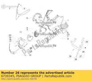 Piaggio Group 6739345 kit de soporte de matrícula - Lado inferior