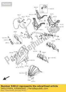 Kawasaki 54012Y004 cable-throttle,a - Bottom side