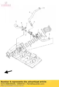 yamaha 5VX148830000 manguera, doblar 3 - Lado inferior