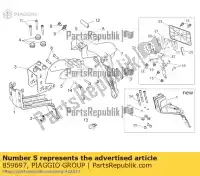 859697, Piaggio Group, reinforcement plate aprilia  dorsoduro zd4sm000, zd4sma00, zd4smc00, zd4smc01 zd4tv000, zd4tv001, zd4tva00, zd4tva01, zd4tvc00,  750 1200 2008 2009 2010 2011 2012 2013 2016, Nieuw