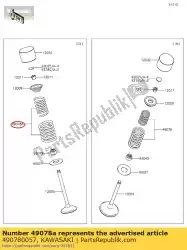 Here you can order the spring-engine valve,exha klx45 from Kawasaki, with part number 490780057: