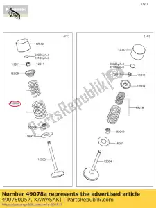 kawasaki 490780057 válvula de motor de mola, exha klx45 - Lado inferior