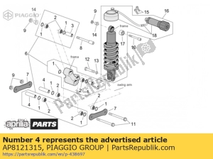 aprilia AP8121315 doppio perno di biella - Lato superiore