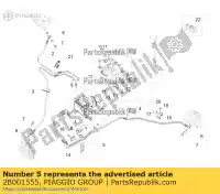2B001555, Piaggio Group, Tubo de bomba posterior de la unidad de control de abs moto-guzzi v zgulw100, zgulwuc0  zgulw200;zgulwuc1; zgulw600, zgulw601 zgulwub0 zgulwub1 zgulwue0 750 2015 2016, Nuevo