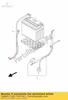 3386017G20, Suzuki, cable, batería mi suzuki sv 650 2007 2008 2009 2010, Nuevo