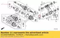 52206HN8000, Honda, boné, braço pivô honda  trx 420 500 520 650 680 2003 2004 2005 2006 2007 2008 2009 2010 2012 2017 2018 2019 2020, Novo