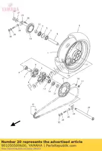 yamaha 901050500600 perno, brida - Lado inferior