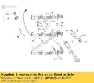 Piaggio Group 977067 lateral stand - Bottom side