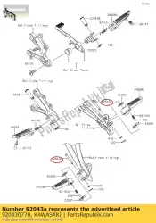 pin, 6x43 zx636edf van Kawasaki, met onderdeel nummer 920430770, bestel je hier online: