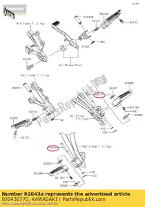 kawasaki 920430770 pin, 6x43 zx636edf - Onderkant