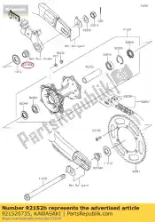 Aquí puede pedir collar, eje rr, rh, l = 20 de Kawasaki , con el número de pieza 921520735: