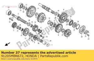 honda 91205MBN672 oil seal, 25x36x5 - Bottom side