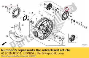 honda 41201MJPG51 roda dentada, acionada final (42t) - Lado inferior