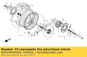Honda 90504MA0000 arruela, rr.axle - Lado inferior