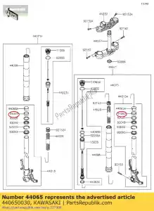 kawasaki 440650030 garfo dianteiro com bucha, guia zx600 - Lado inferior