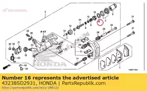 Honda 43238SD2931 ring, vasthouden - Onderkant