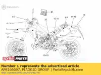 AP8166697, Piaggio Group, condotto dell'aria rh. leone della decalcomania aprilia  mx 125 2004 2005 2006, Nuovo