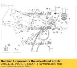 Aqui você pode pedir o cilindro mestre dianteiro em Piaggio Group , com o número da peça 2B003786: