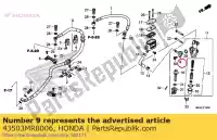 43503MR8006, Honda, connector, master cylinder honda  rr (p) rvf vfr 150 400 1000 1990 1991 1993 1995 1996 2018 2019, New