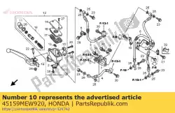 Aqui você pode pedir o clamper, r. Fr. Mangueira do freio em Honda , com o número da peça 45159MEW920: