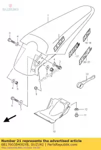 Suzuki 6817603B40GY8 embleem, achter fen - Onderkant