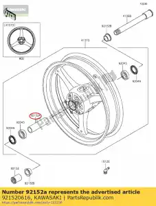 Kawasaki 921520616 kraag, fr hub, l = 115 - Onderkant