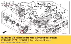 Here you can order the spring, differential side coned from Honda, with part number 42461HN5671: