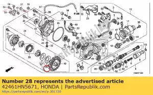 honda 42461HN5671 veer, differentieelzijde kegel - Onderkant