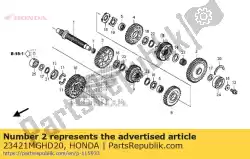 Here you can order the gear, countershaft first from Honda, with part number 23421MGHD20: