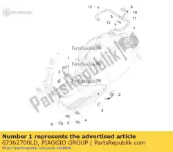 Aquí puede pedir terminal de alerón derecho de Piaggio Group , con el número de pieza 67362700LD: