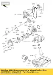 Ici, vous pouvez commander le huile de filtre auprès de Kawasaki , avec le numéro de pièce 490650027: