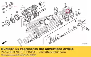 Honda 24620HM7000 braço comp., mastro de mudança de marcha - Lado inferior