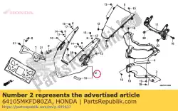 Here you can order the cowl assy., fr. Upper(wl) *type2* from Honda, with part number 64105MKFD80ZA: