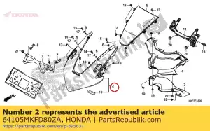 honda 64105MKFD80ZA cowl assy., fr. upper(wl) *type2* - Bottom side